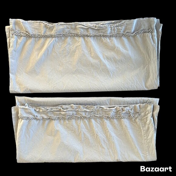 Inup Home Shabby Chic Cottage Core Gray King Pillowcases Set Of 2 - Picture 1 of 4